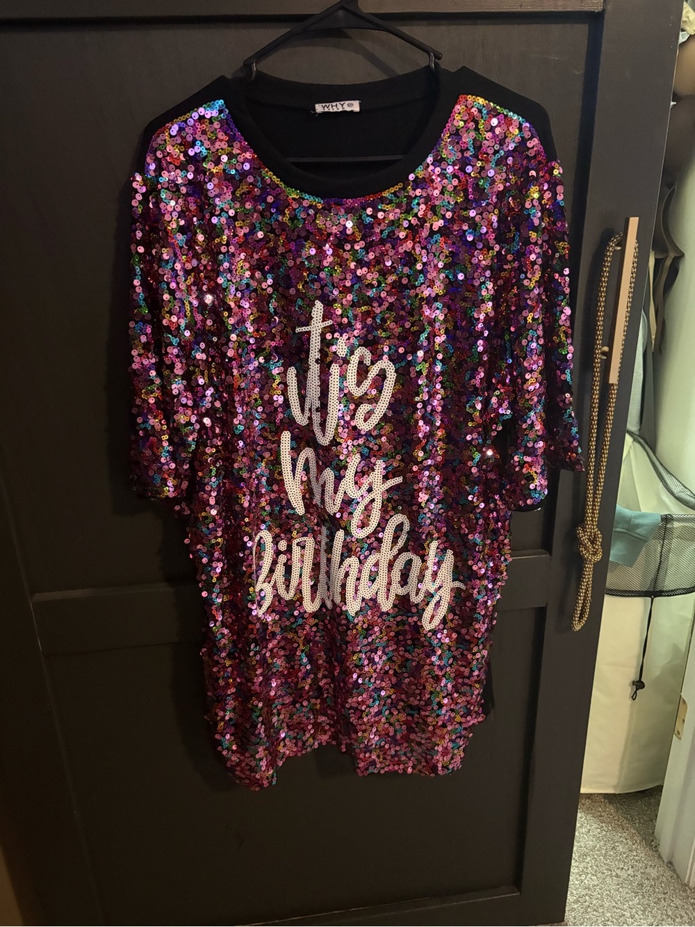 Sequin 'It's My Birthday' Dress, oversized
